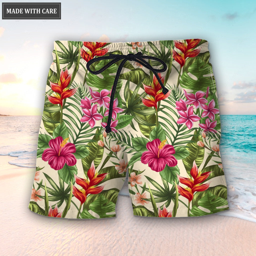 Floral Seamless Pattern With Plumeria And Hibiscus Hawaiian Shirt