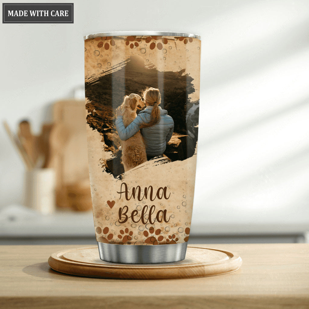A girl and her dog a bond that can't be broken - Personalized Custom Tumbler