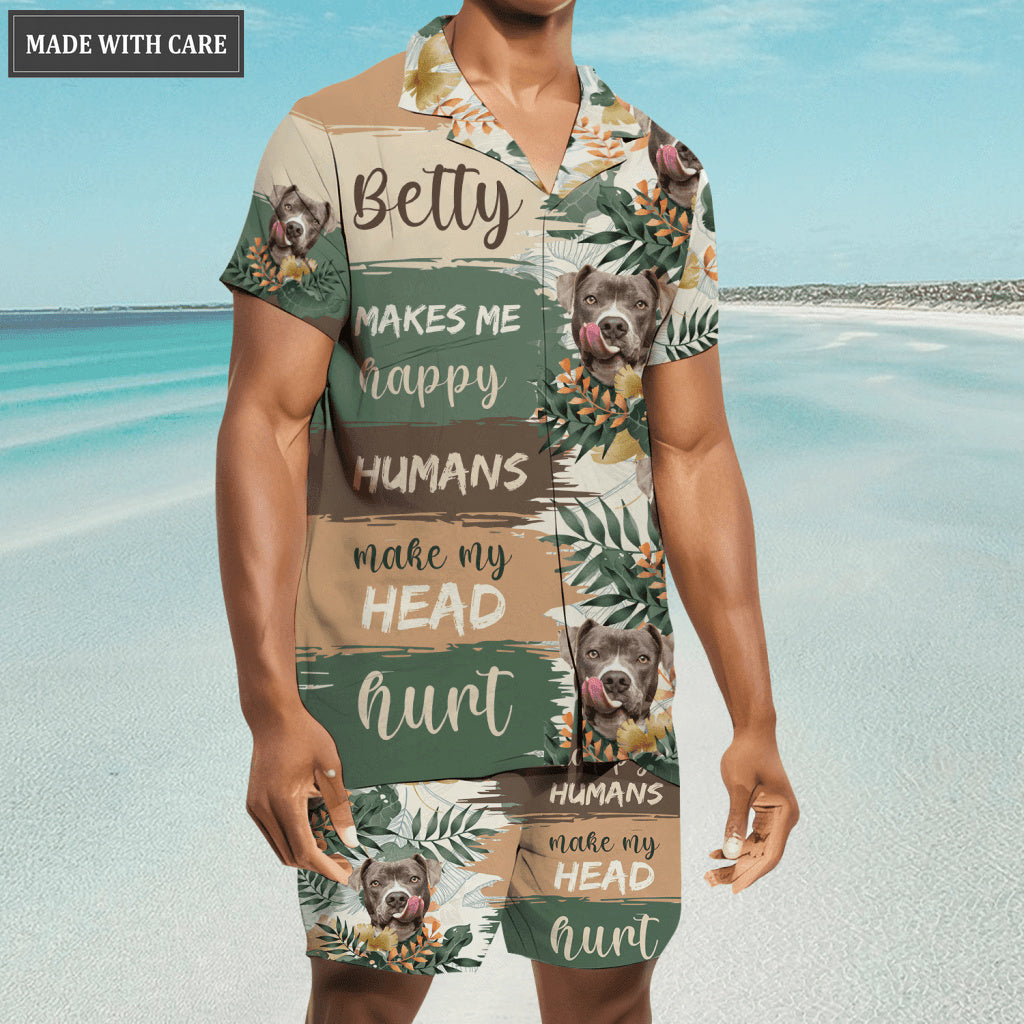 Dogs make me happy - Personalized Custom Unisex Hawaiian Shirt