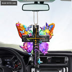 Colorful Butterfly Faith Cross Ornament