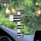 In Jesus Name Piano Cross Ornament