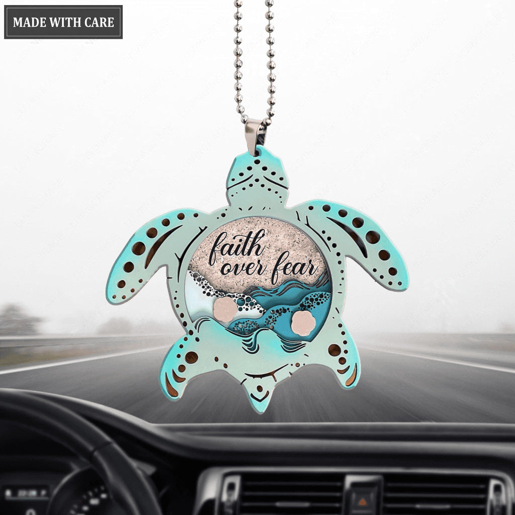 Sea Turtle Faith Over Fear Ornament