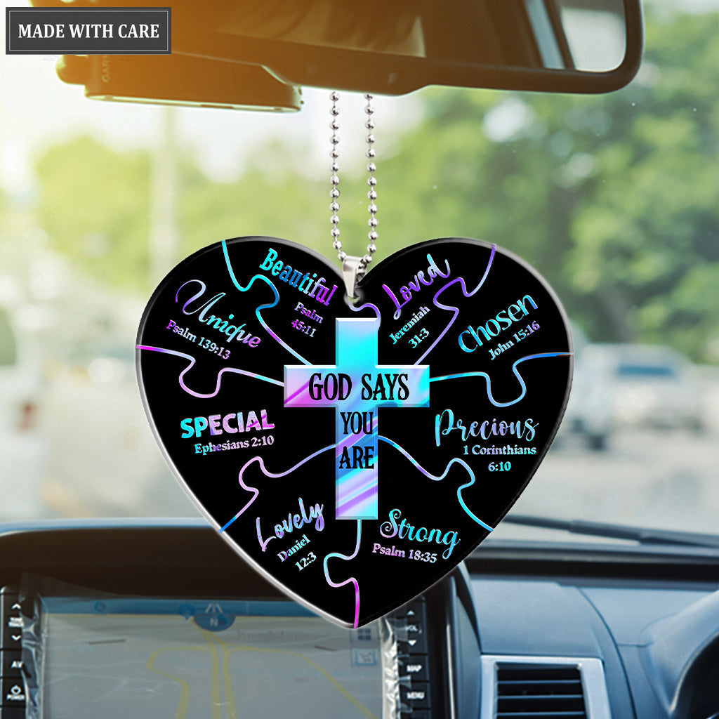 Hologram Heart Puzzle Ornament