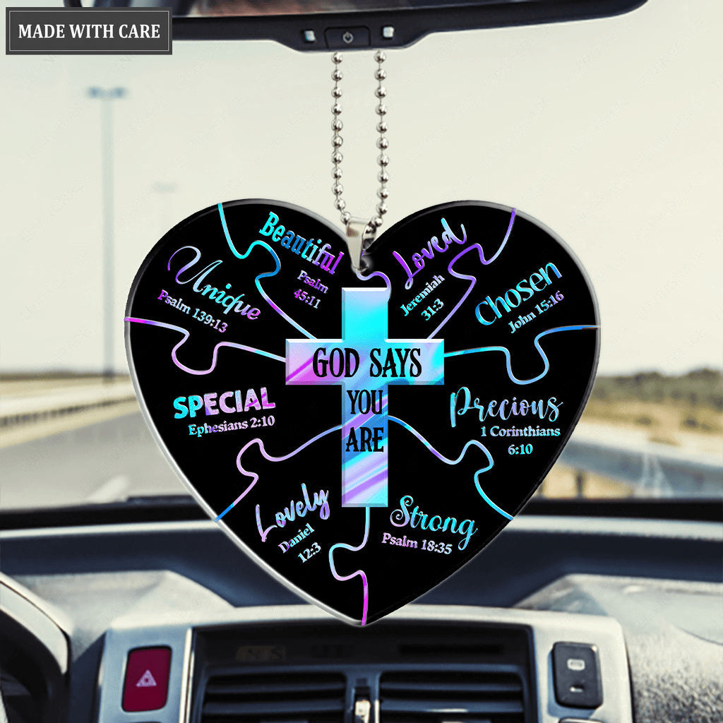 Hologram Heart Puzzle Ornament