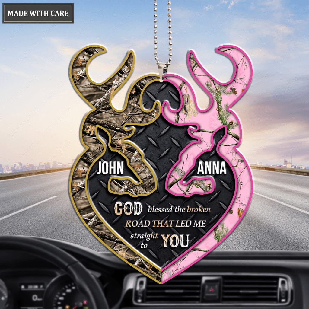 Camouflage Buck And Doe God Blessed Personalized Ornament