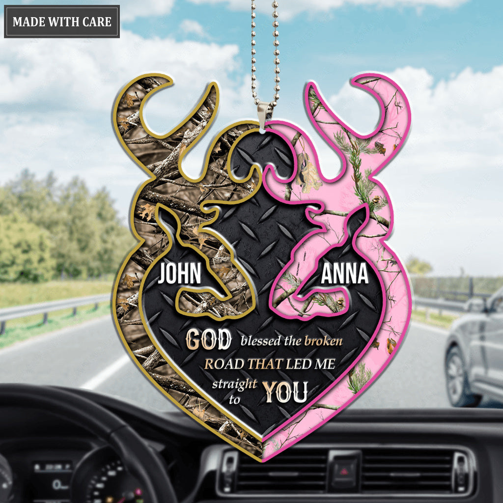 Camouflage Buck And Doe God Blessed Personalized Ornament