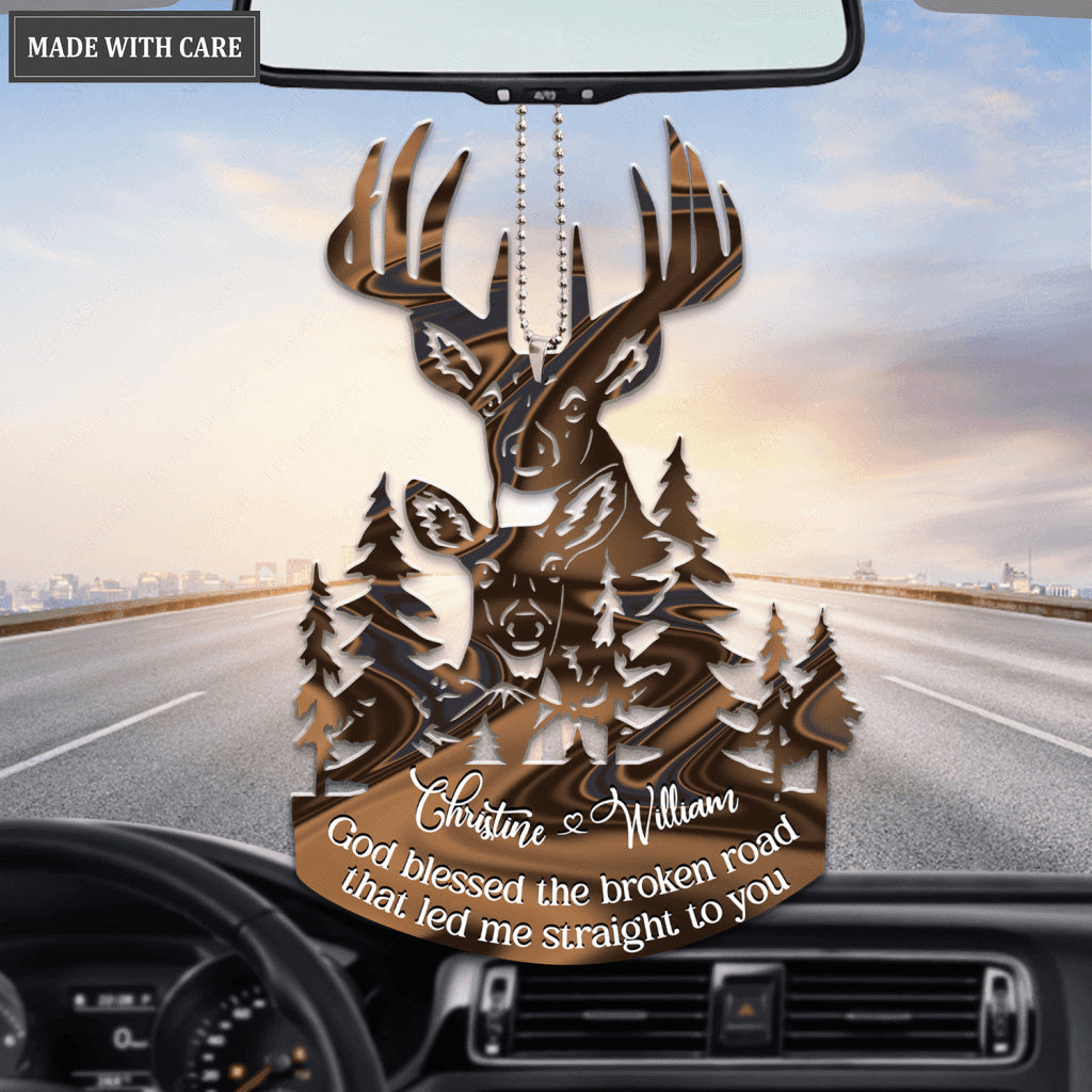Couple Buck And Doe God Blessed Personalized Ornament