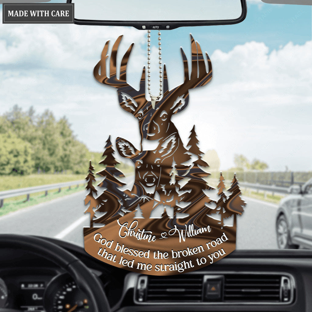 Couple Buck And Doe God Blessed Personalized Ornament