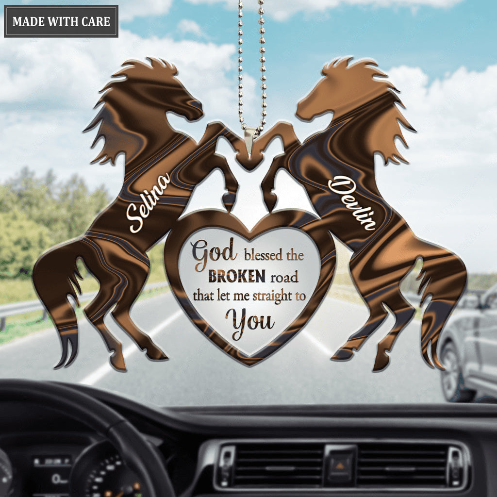 Personalized Heart Of Horses God Blessed Ornament