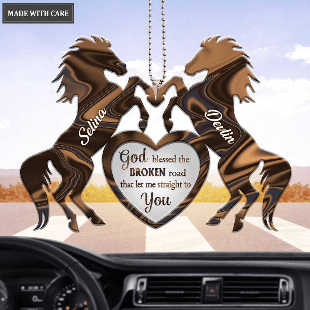 Personalized Heart Of Horses God Blessed Ornament