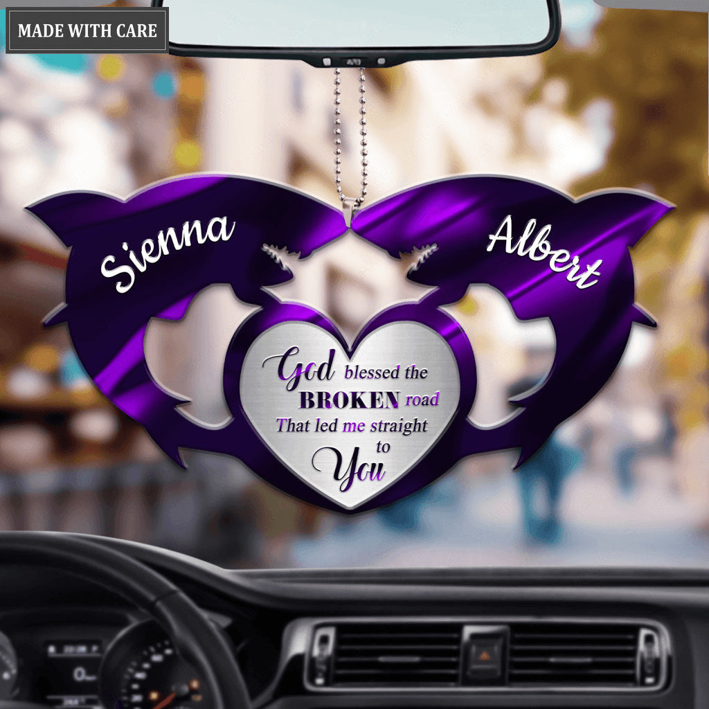 Personalized Shark Couple God Blessed Ornament