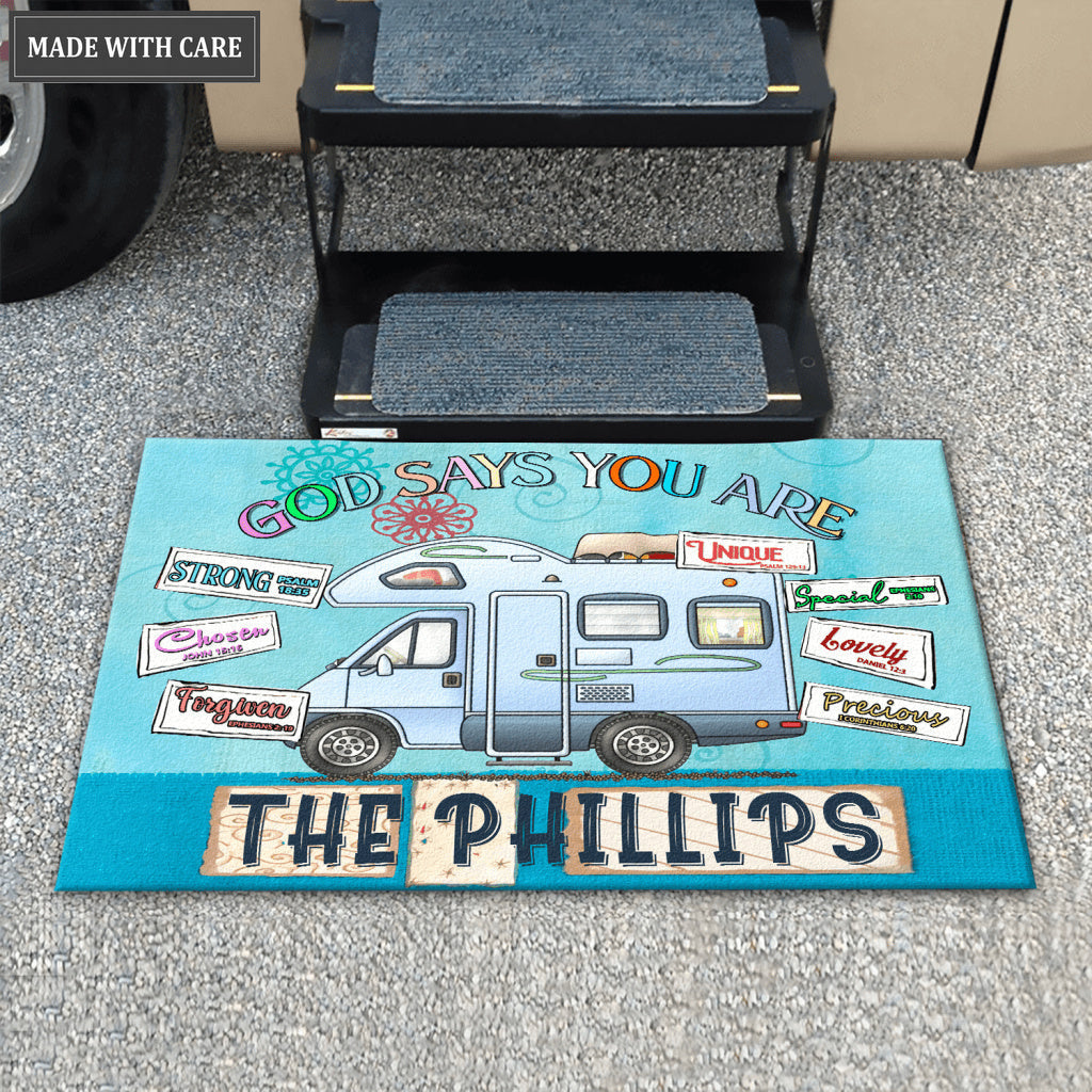 Camping God Says You Are Personalized Doormat
