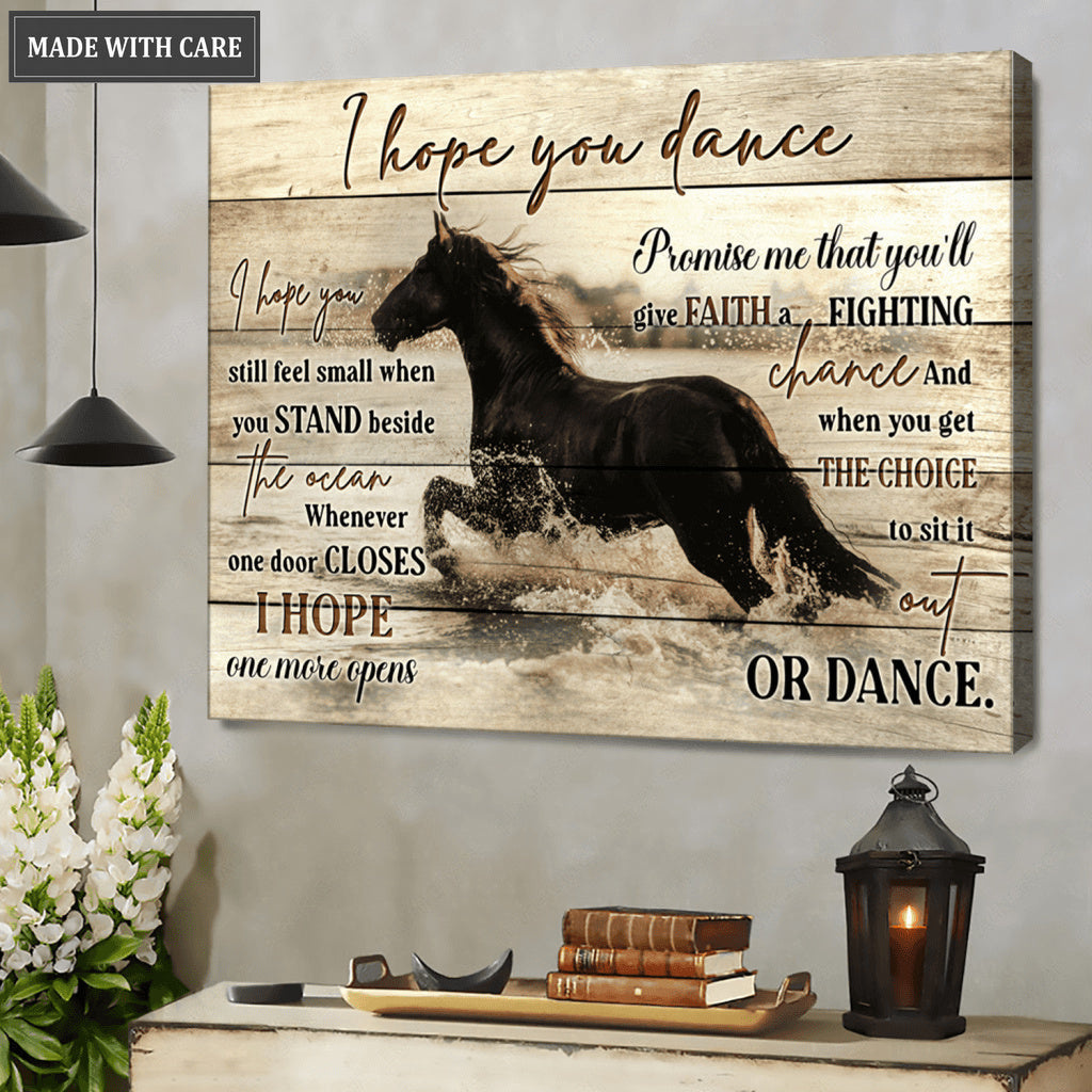 Give Faith A Fighting Chance Black Horse Wall Art