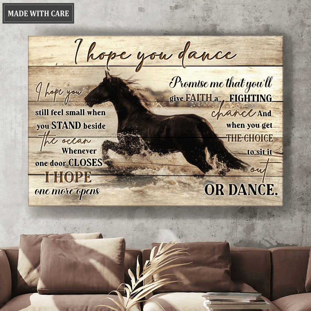 Give Faith A Fighting Chance Black Horse Wall Art