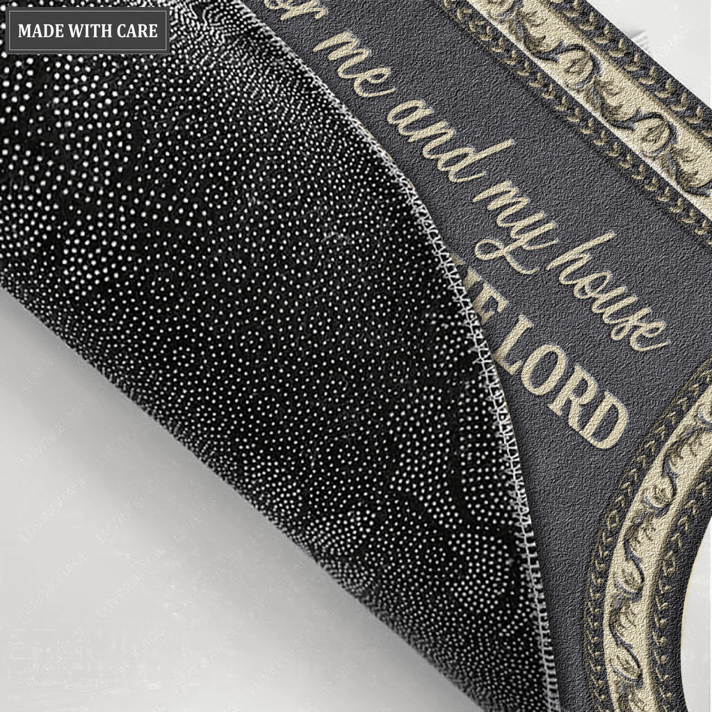 Oriental Slate Blue Serve The Lord Personalized Doormat