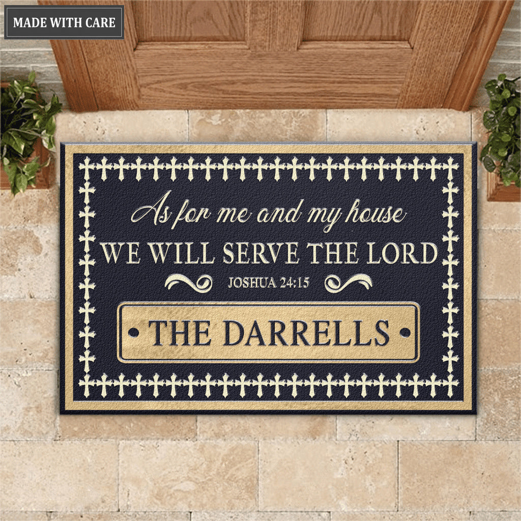 Personalized Home Decor Doormat We Will Serve The Lord