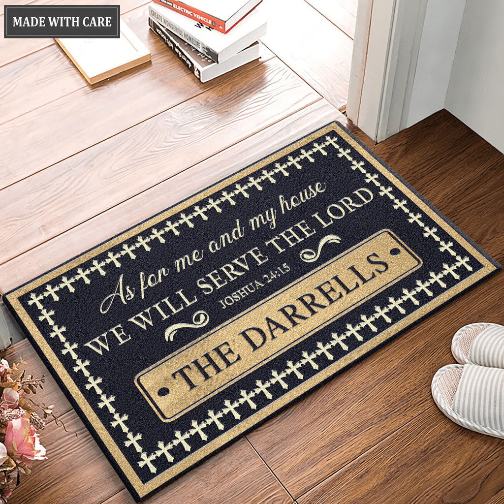 Personalized Home Decor Doormat We Will Serve The Lord
