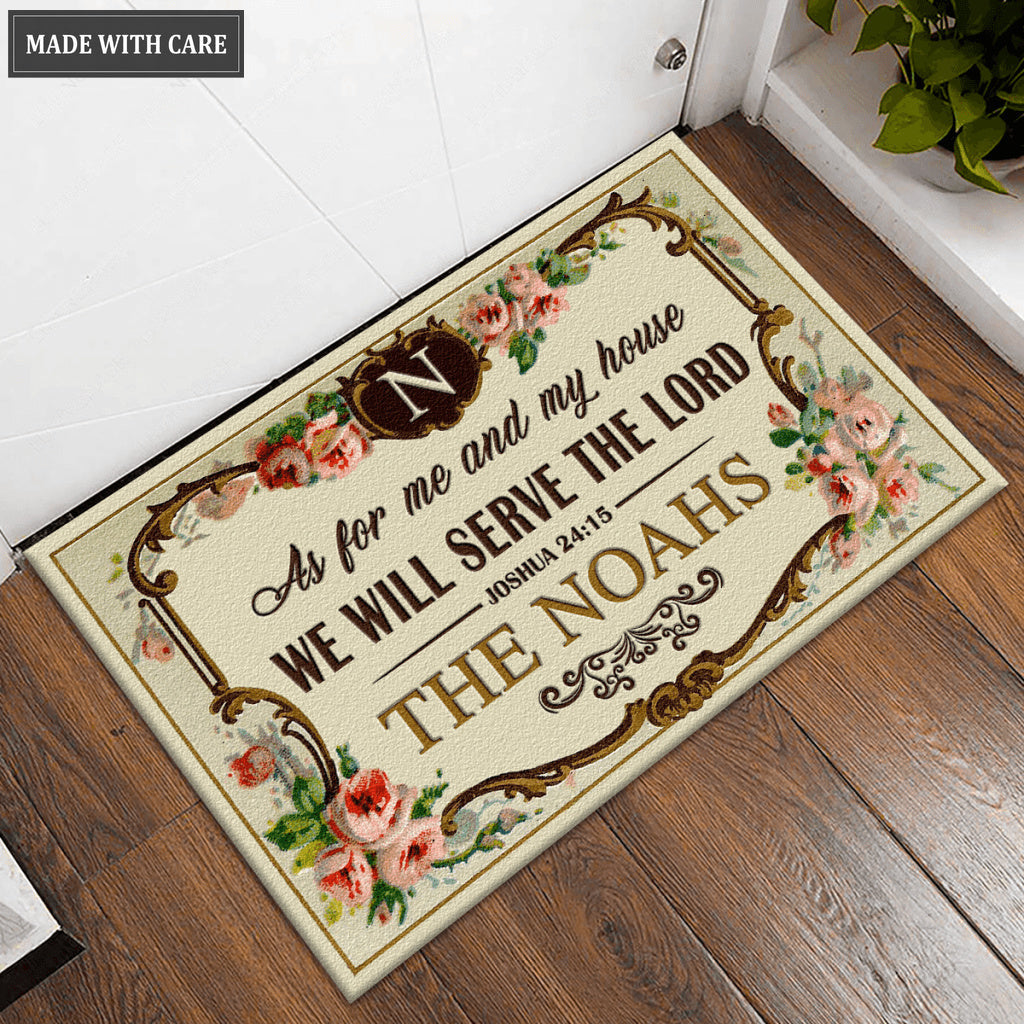 Best Floral Monogram Serve The Lord Personalized Doormat