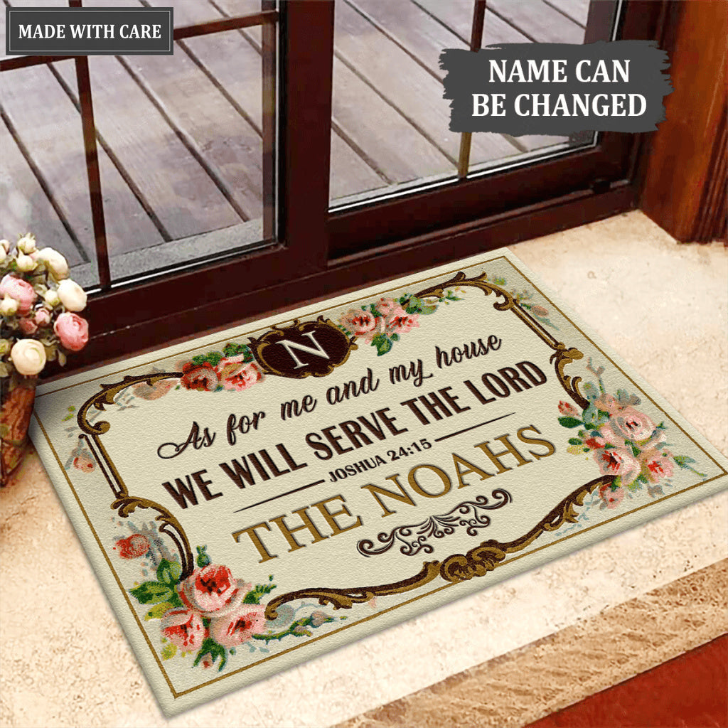 Best Floral Monogram Serve The Lord Personalized Doormat