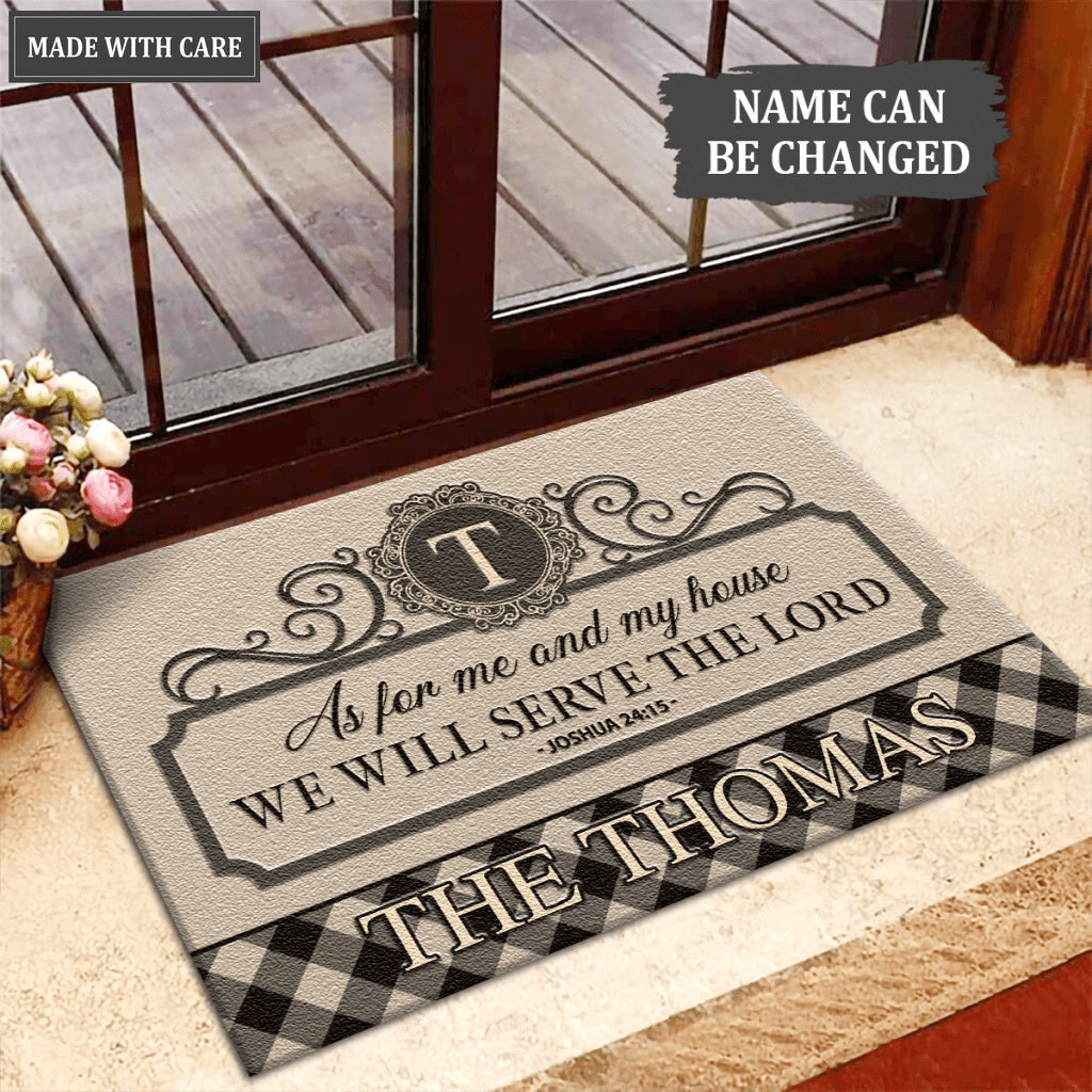 Personalized Kraft Template Serve The Lord Doormat