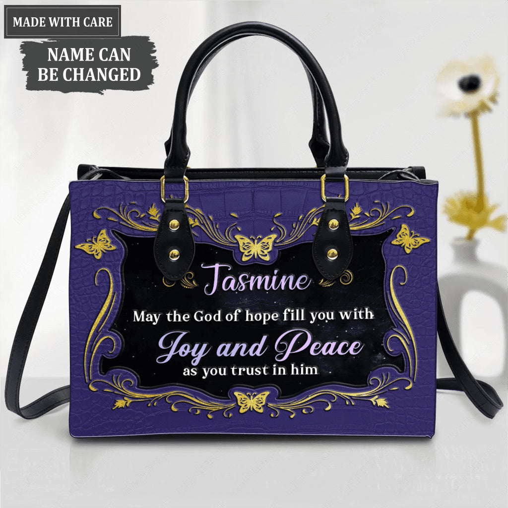 Faith Hope Joy Personalized Ladies High Quality Leather Handbag
