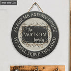 Personalized As For Me And My House Vintage Circle Sign