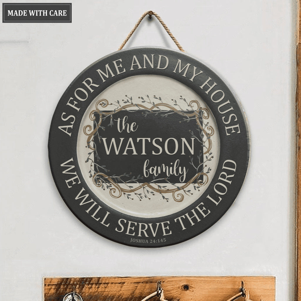 Personalized As For Me And My House Vintage Circle Sign