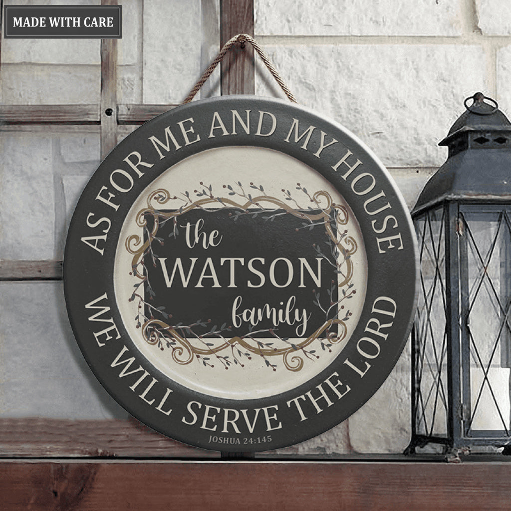 Personalized As For Me And My House Vintage Circle Sign