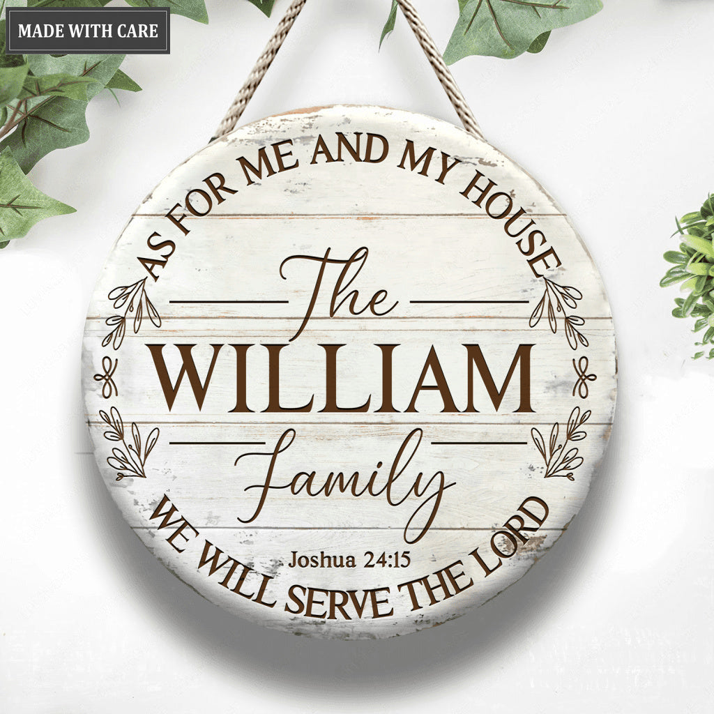 Personalized Round Family White Sign