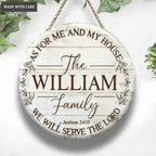 Personalized Round Family White Sign