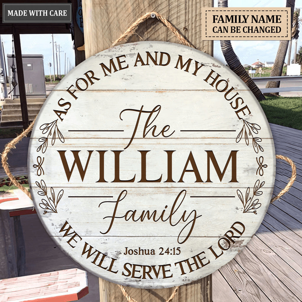 Personalized Round Family White Sign