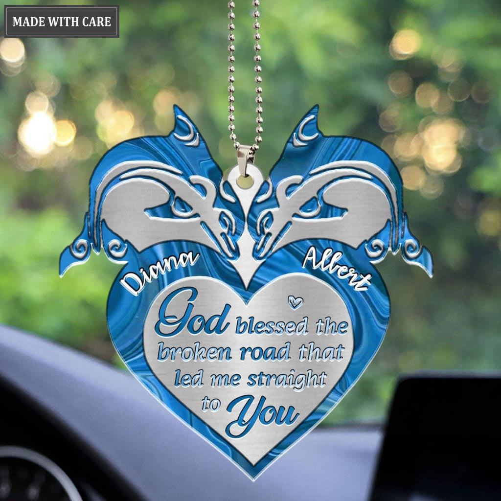 Lunvingrace M19 Dolphin Couple God Blessed Personalized Ornament