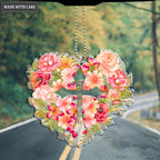 Floral Heart Faith Cross Ornament