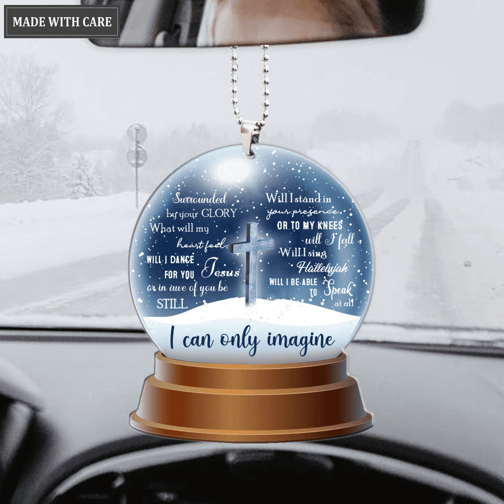 Glory Cross In Snow Ball Ornament