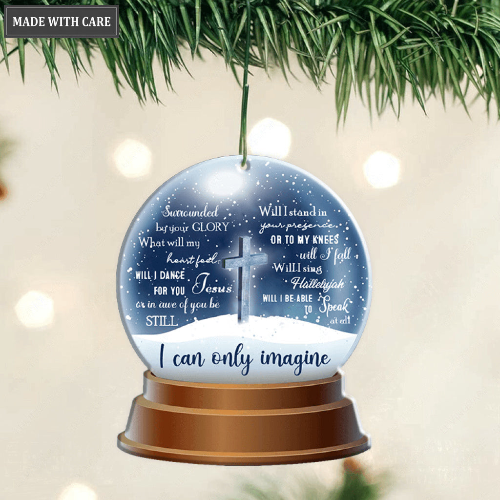 Glory Cross In Snow Ball Ornament