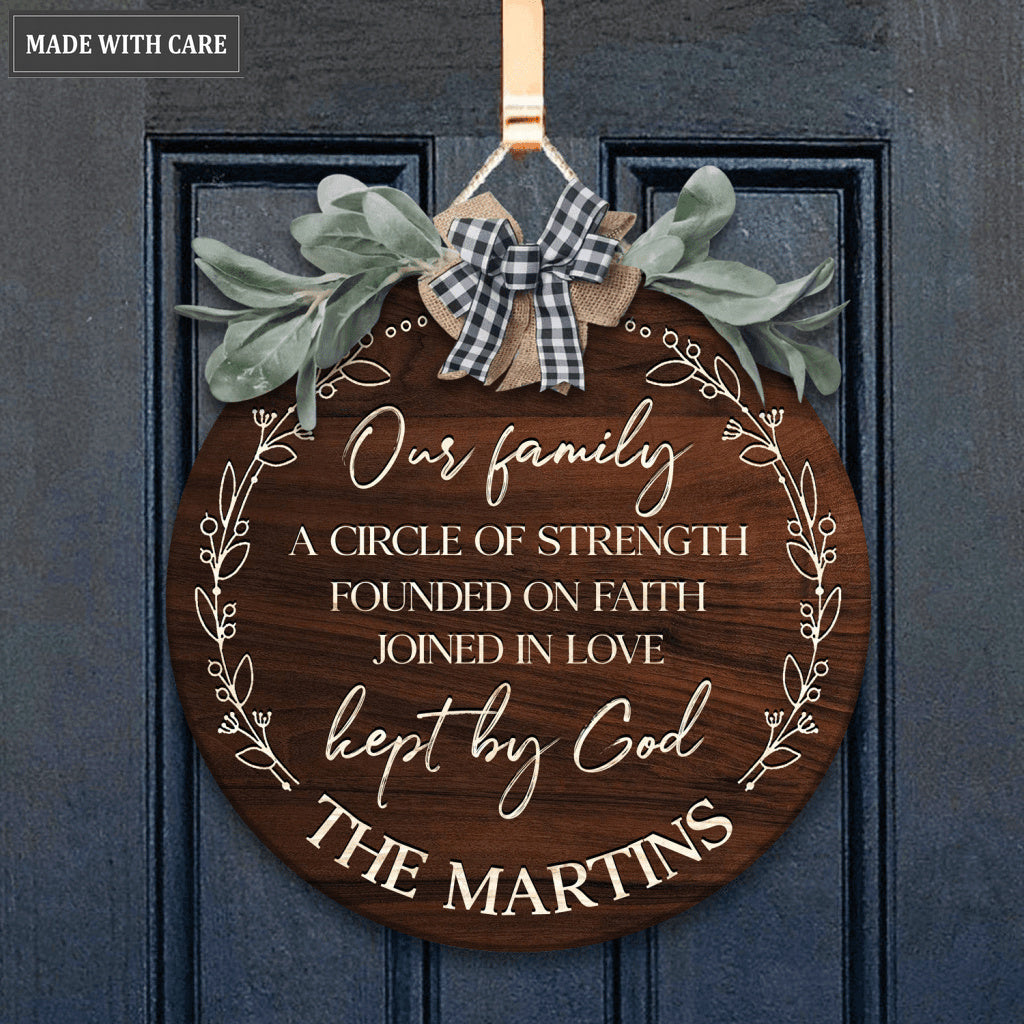 Personalized A Circle Of Strength Round Sign