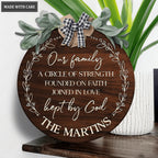 Personalized A Circle Of Strength Round Sign