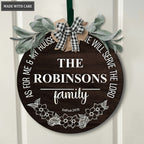 Personalized Serve The Lord Floral Monogram Round Sign
