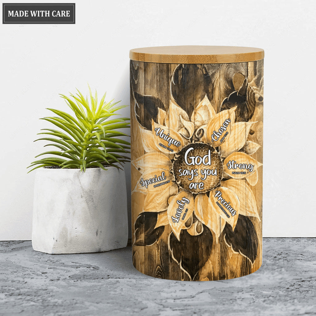 Sunflower You Are Ceramic Jar