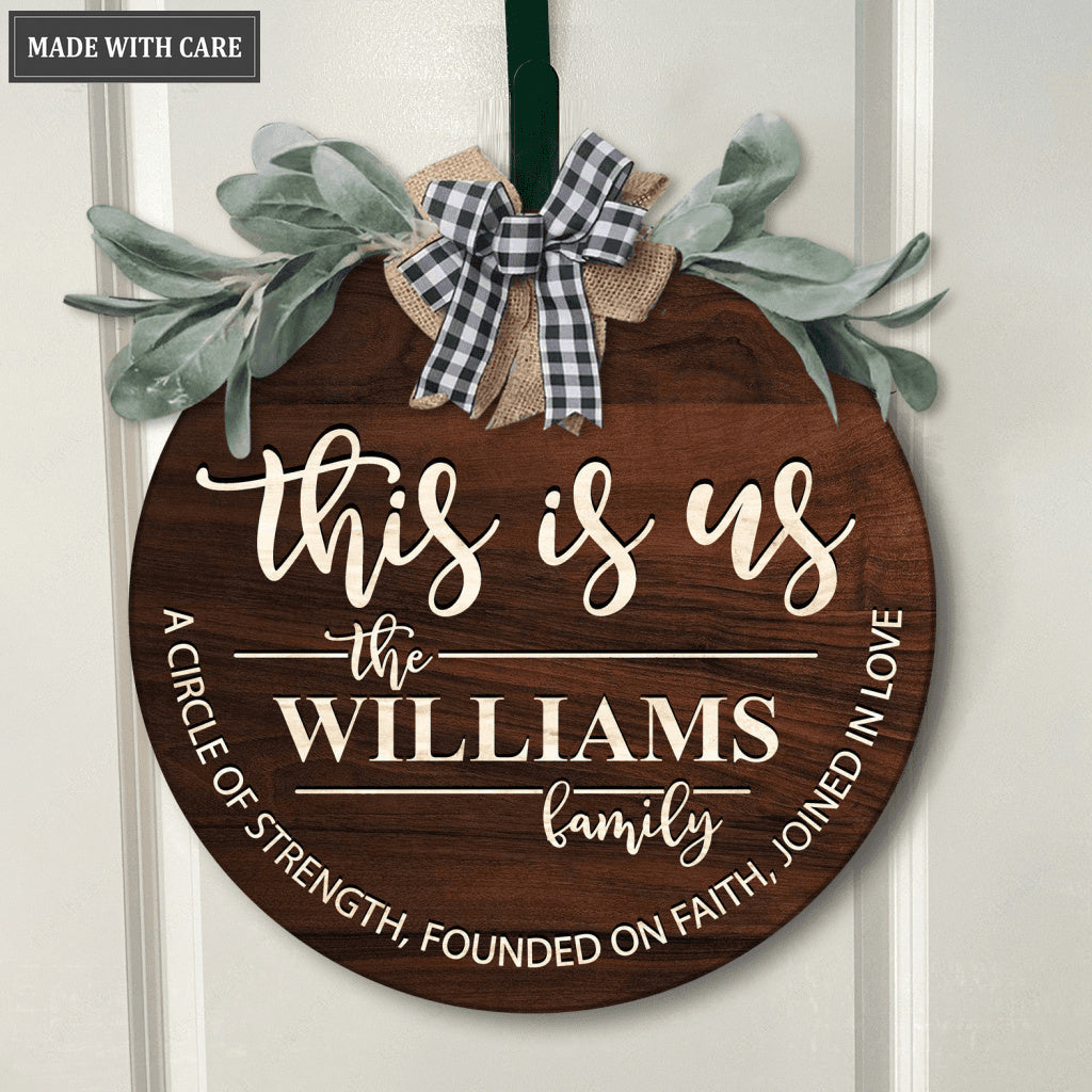 Personalized This Is Us Welcome Bow Door Hanger