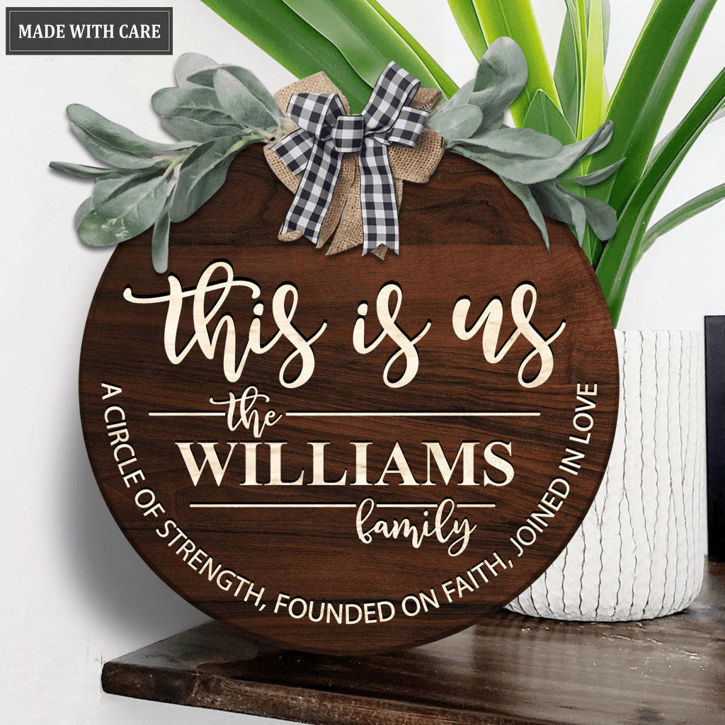 Personalized This Is Us Welcome Bow Door Hanger