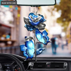 Blue Rose And Butterfly Faith Hope Love Ornament