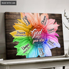 Rainbow Sunflower God Says You Are Canvas