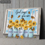 Sunflower Vases God Says You Are Wall Art