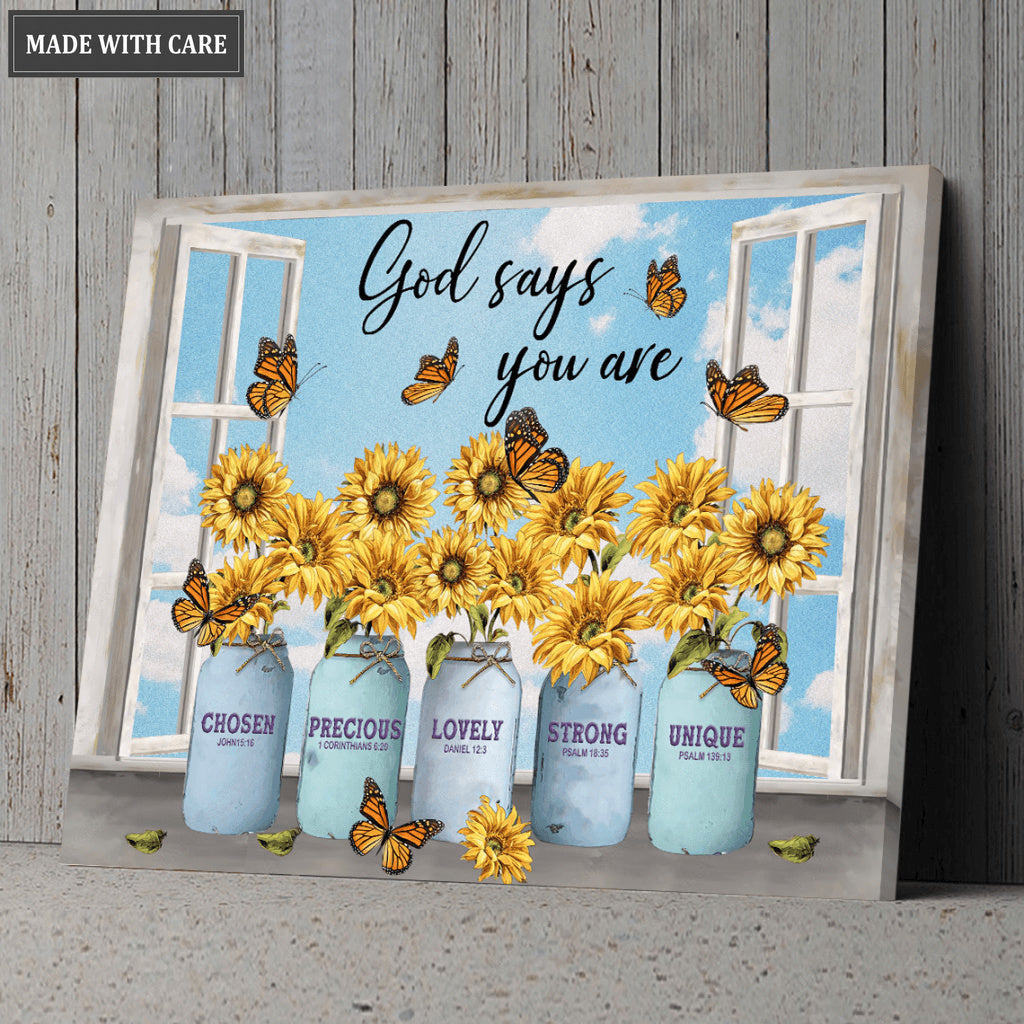 Sunflower Vases God Says You Are Wall Art