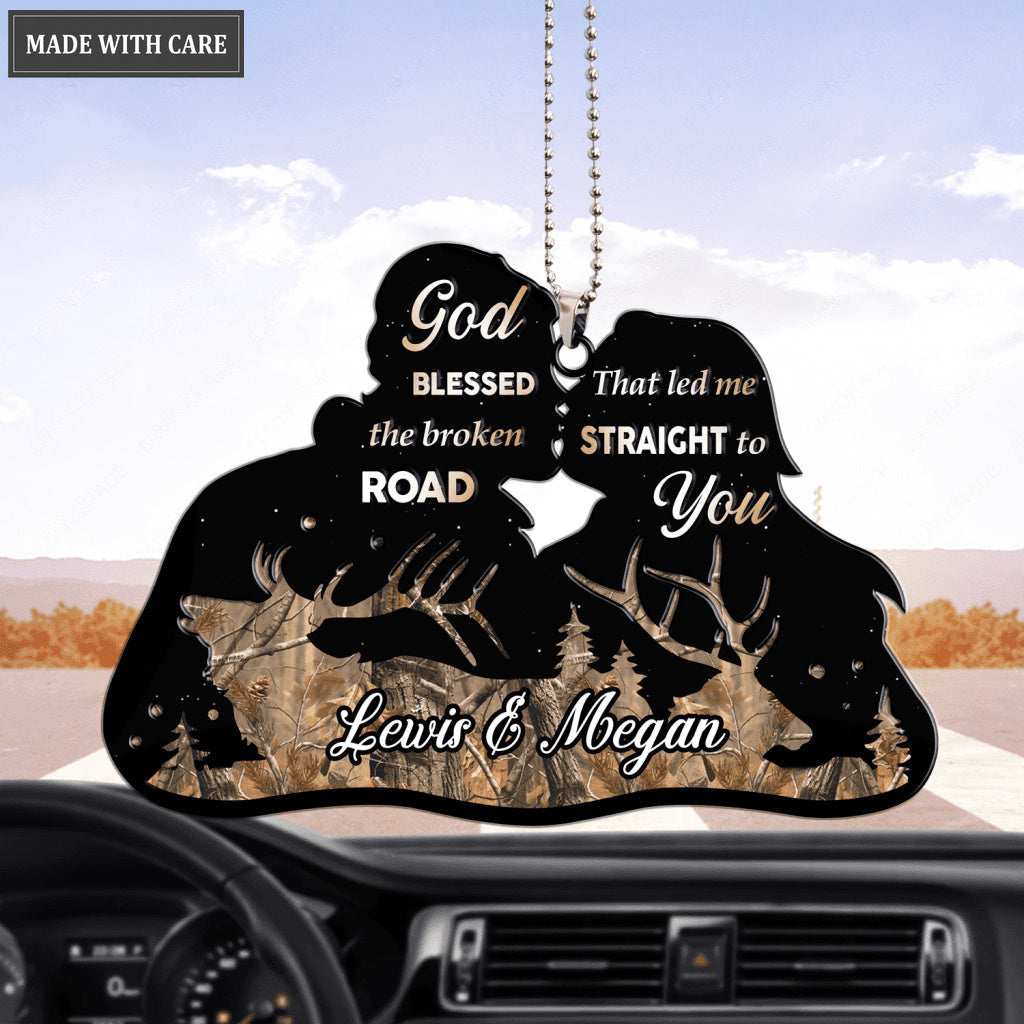 Camo Romantic Couple God Blessed Personalized Ornament