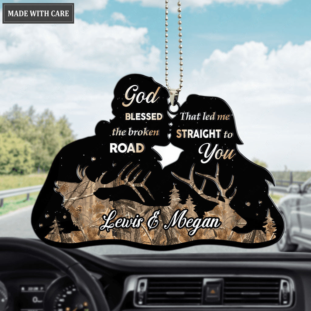 Camo Romantic Couple God Blessed Personalized Ornament
