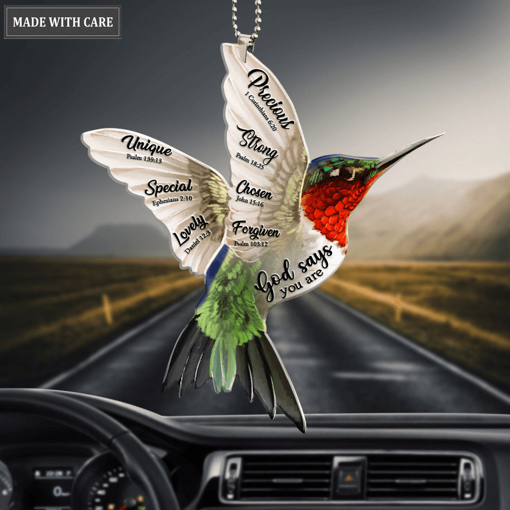 Hummingbird Flying God Says You Are Ornament