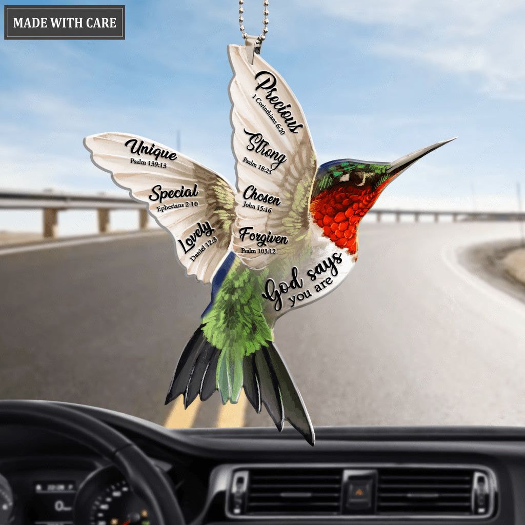 Hummingbird Flying God Says You Are Ornament