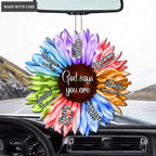 Sunflower Rainbow Color God Says You Are Ornament
